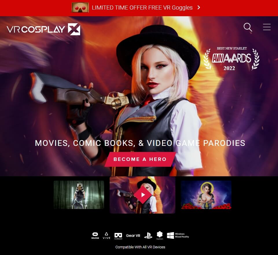 VrCosplay homepage